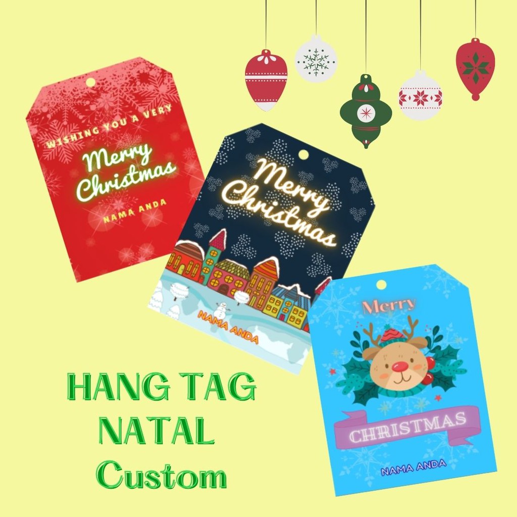 

MIN ORDER 25 PCS HANG TAG NATAL CHRISTMAS CUSTOM NAMA PARCEL PARSEL NATAL KADO NATAL