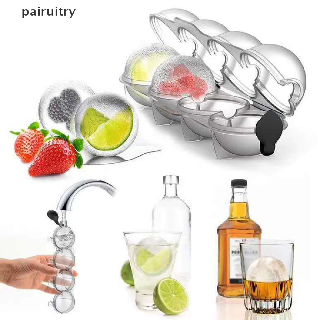 Prt Cetakan Es Batu 4 Lubang Bahan Silikon Flexible Untuk Whiskeycocktail DIY PRT