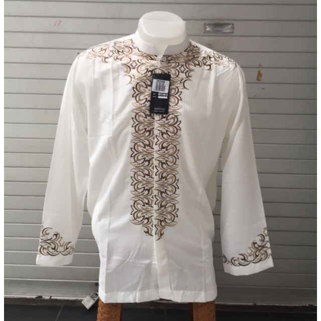 Baju Koko Tangan Panjang Imtaq Putih