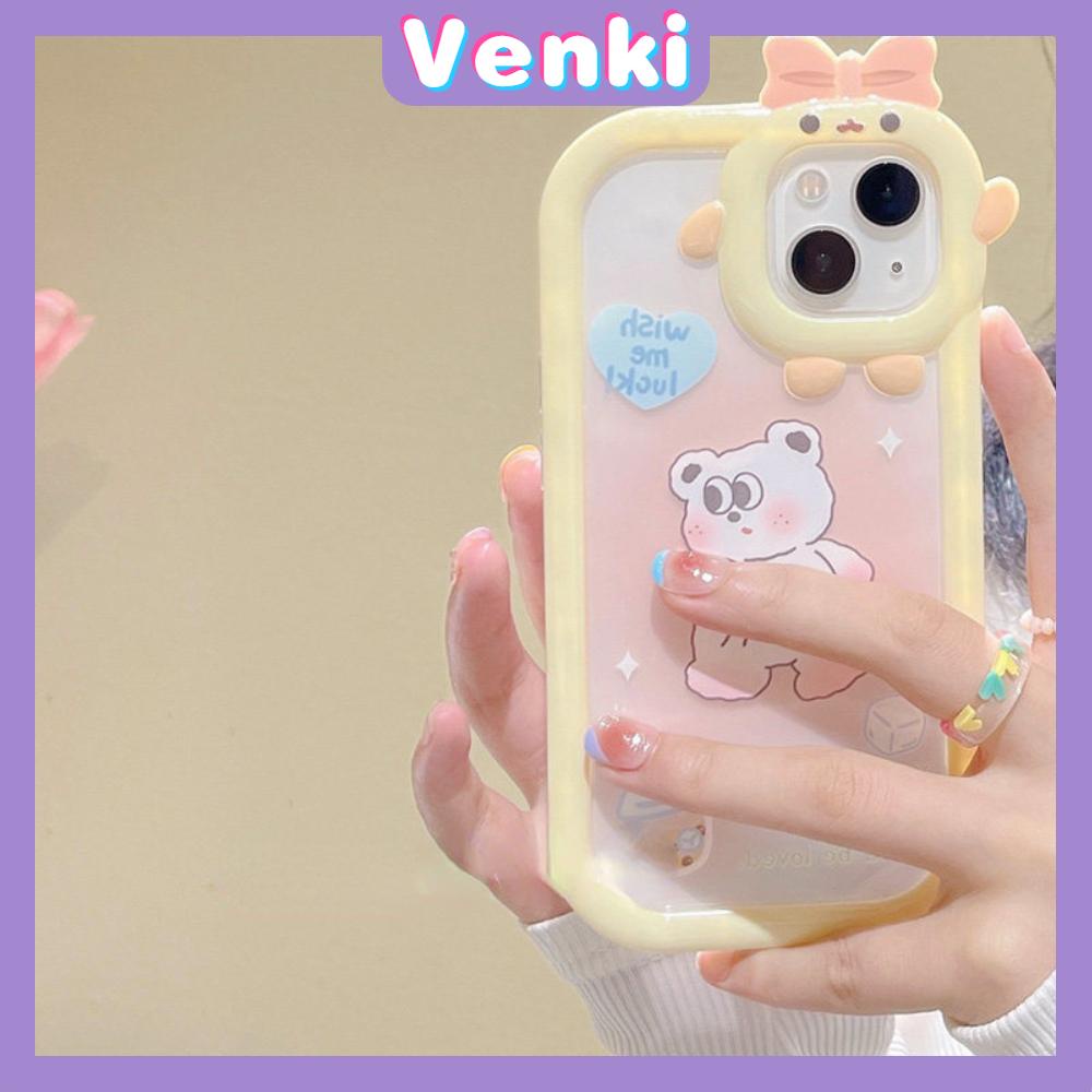 iPhone Case Silicone Soft Case Clear Case Airbag Shockproof Protection Camera Shiny Feel Bear Cartoon Cute Compatible For iPhone 11 Pro Max 13 Pro Max 12 Pro Max 7Plus xr XS Max