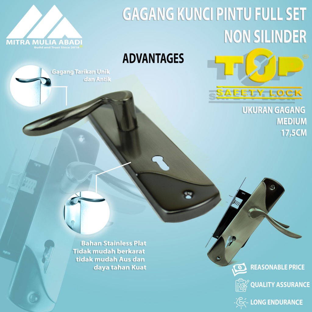 Gagang Kunci Pintu/ Kunci Full Set Medium Classic 17cm Tarikan Kunci