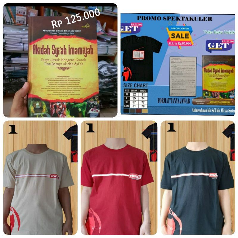 Kaos Rodja Tv bonus Buku seharga 125.000