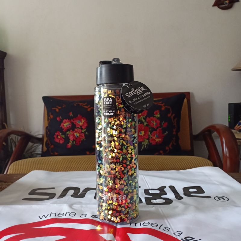 Smiggle Bottle Lunar Black double wall Original SALE