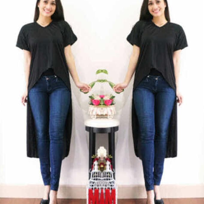 KUALITAS BAGUS BLUS VINDY HITAM FT BLOUSE WANITA SPANDEK HITAM KEKINIAN
