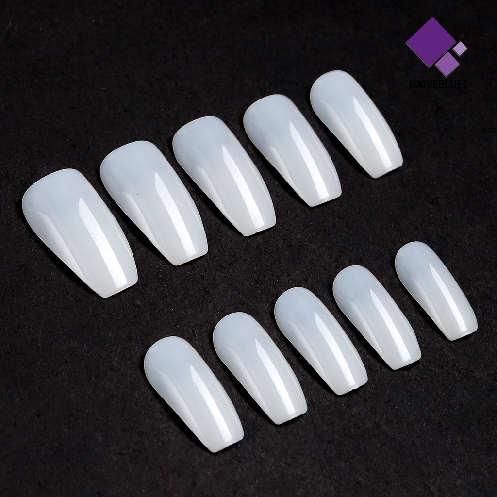 500pcs Kuku Palsu Bahan Plastik Warna Natural Untuk Wanita