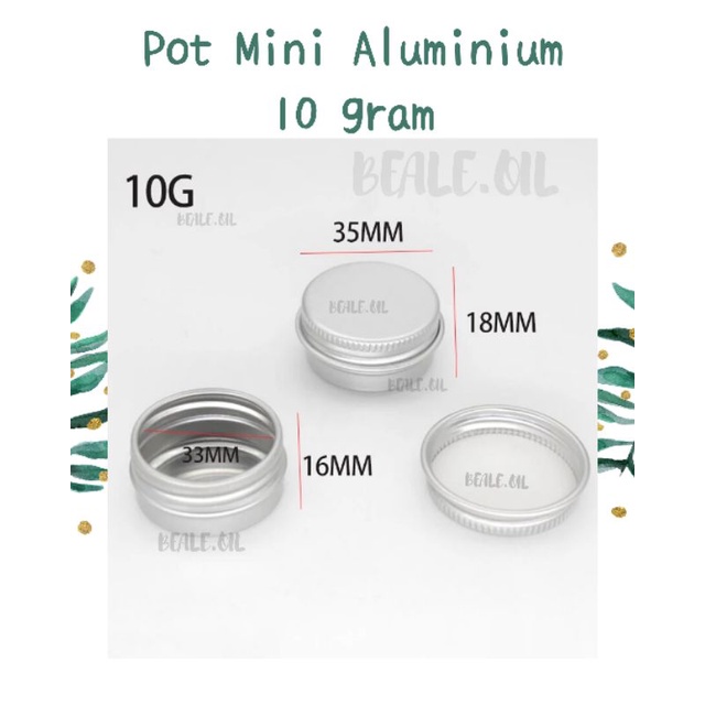 Pot Cream Mini Aluminium 10 gr Wadah Cream Lipbalm Lip Scrub Lip Balm pot aluminum mini pot krim cream aluminum alumunium aluminium