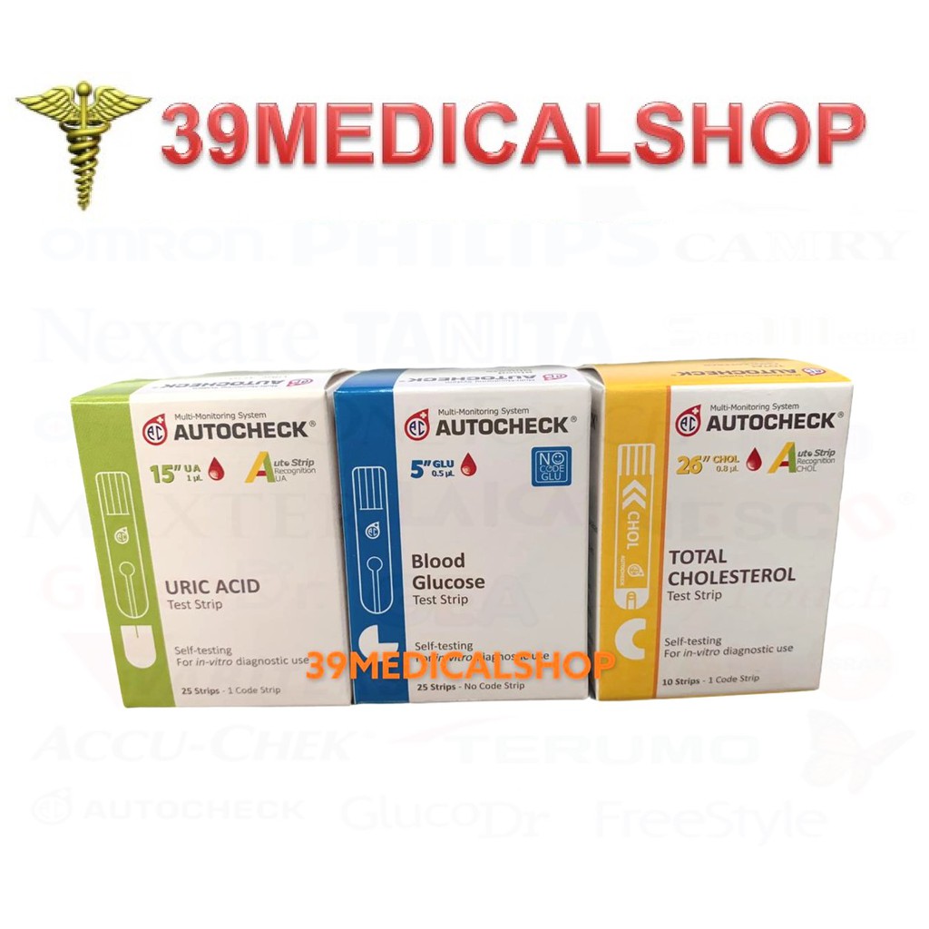 STRIP AUTOCHECK -STRIP AUTO CHECK GLUCOSE-CHOLESTROL-URIC ACID