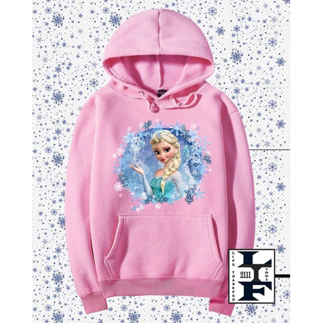 jaket swaeter hoodie frozen elsa untuk anak perempuan