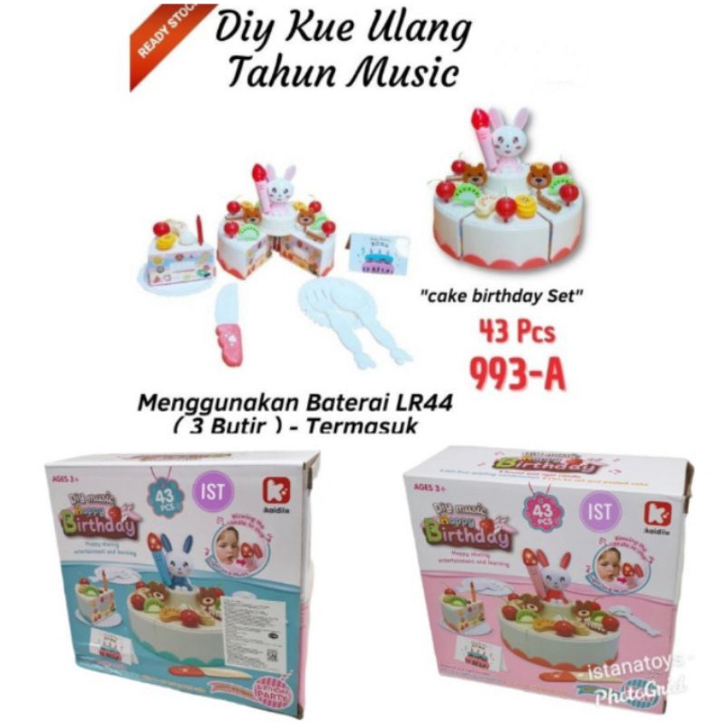 Mainan Anak Kue Ulang Tahun Lampu Suara / Mainan Kue Frozen Bisa Jalan Lampu Musik / Kue Ulang Tahun
