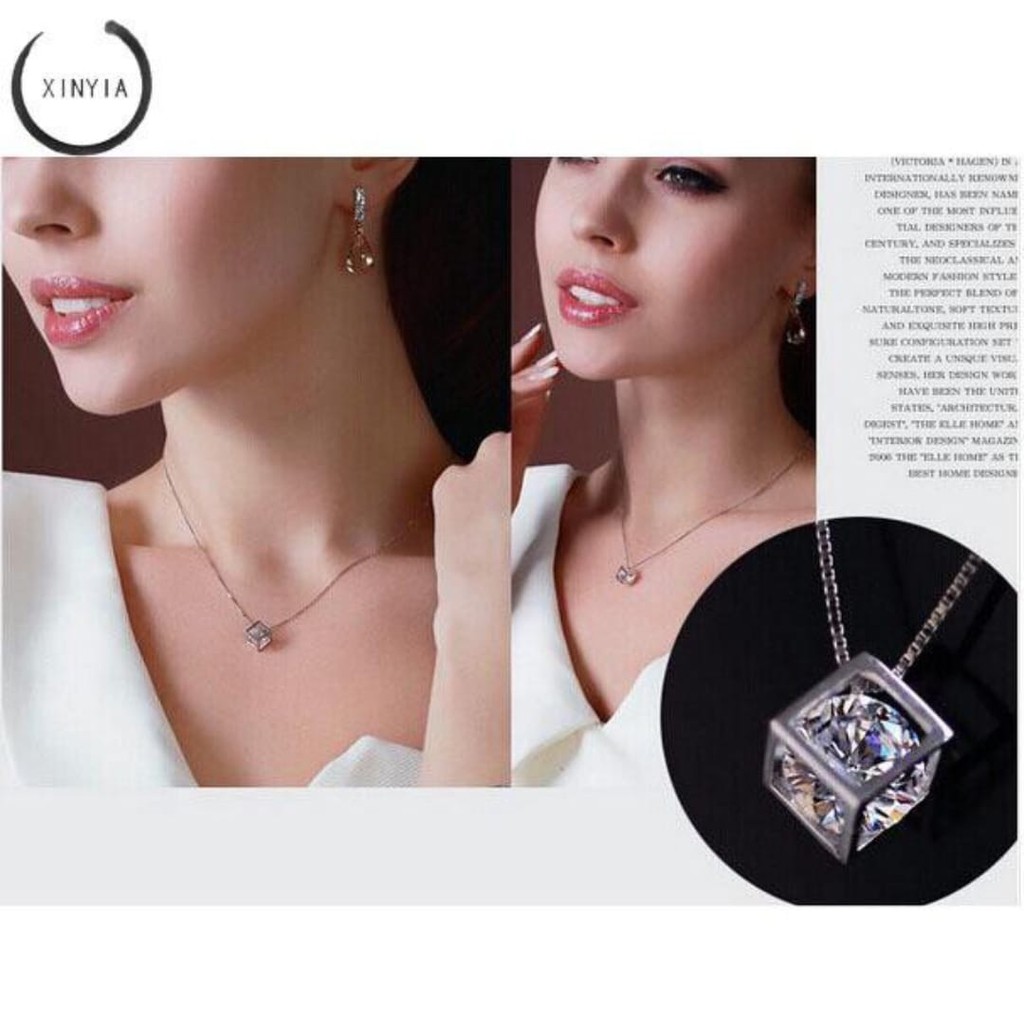 ( Fy ) COD Kalung Alloy Anti Karat Crystal Berlian Fashion Model cantik kalung import real pic B1