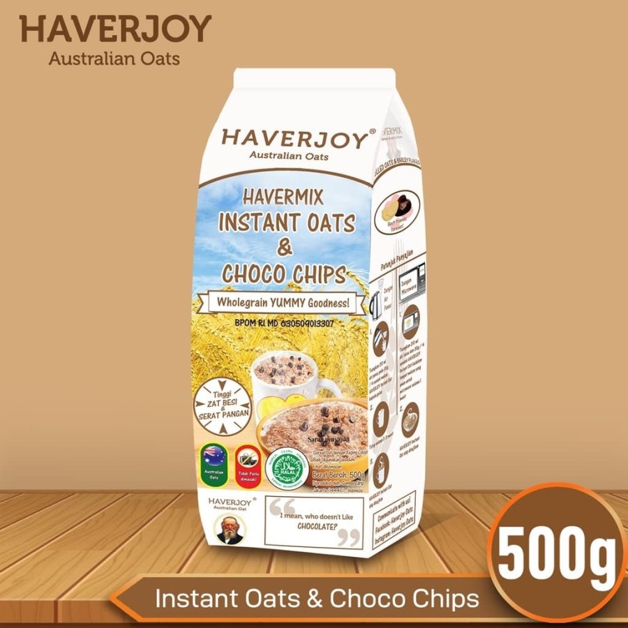 Haverjoy Havermix Instan Instant Rolled Quick Cooking Chocochip Choco Chips Oats Oat Oatmeal 500Gr 500 Gr