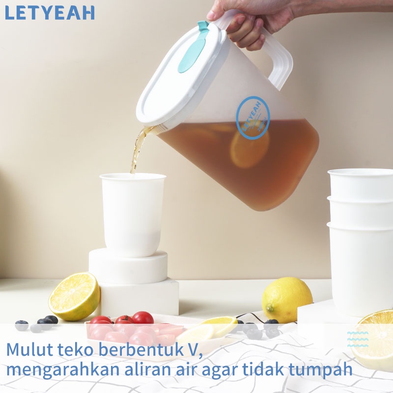 letyeah Water jug plastik 5 in 1/Teko Air Teh 2400ml