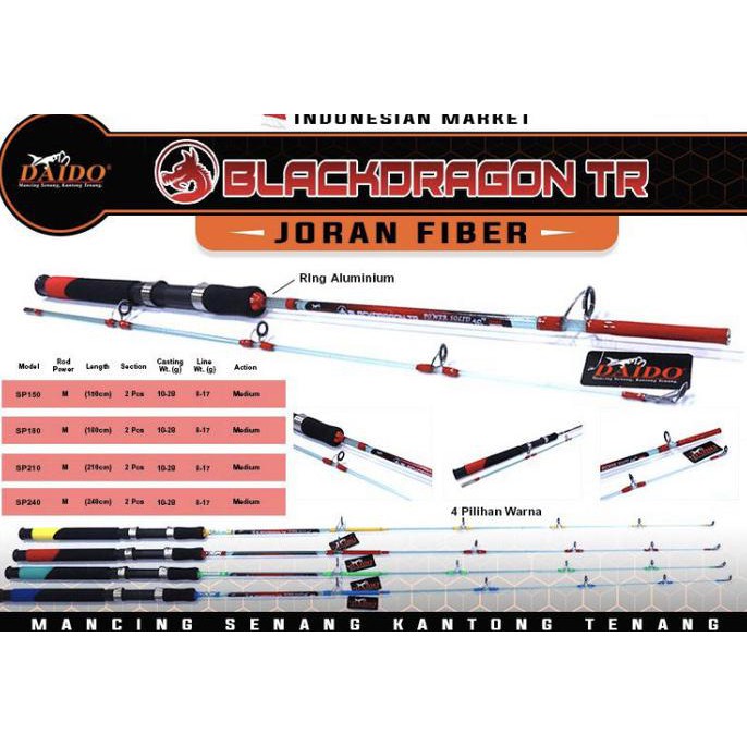 Joran Daido Fiber Solid Transparant Black Dragon 240