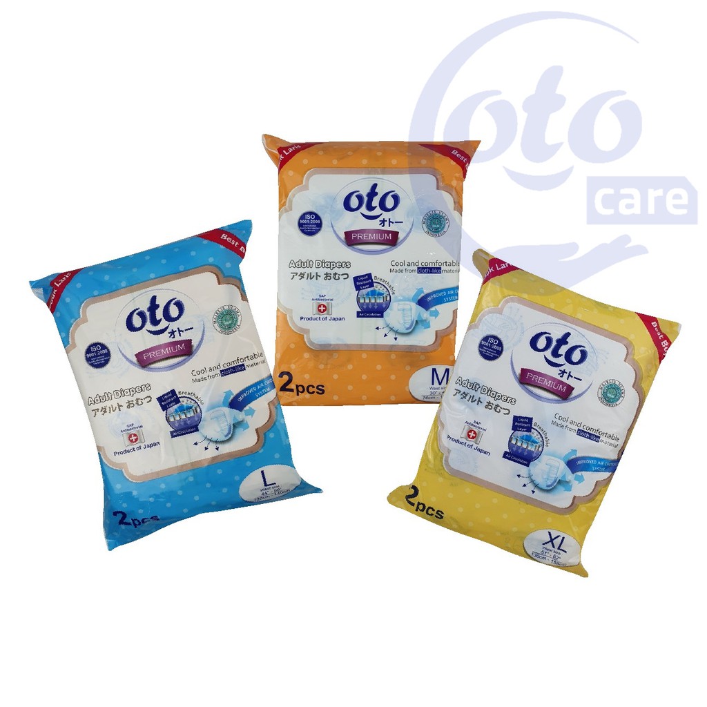 OTO Popok Dewasa PREMIUM ( Daya Serap Lebih Banyak ) Lem Perekat Adult Diapers M / L / XL isi 2 pcs