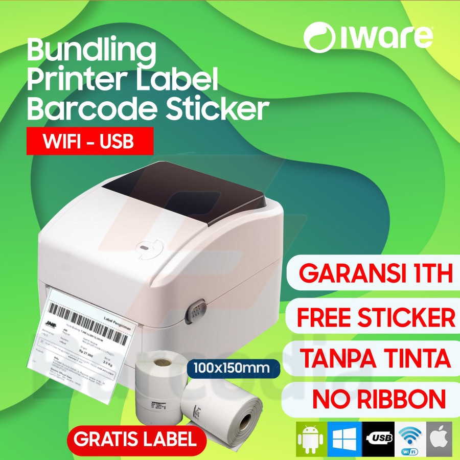 

BUNDLING Printer Barcode Label Xprinter 420B + Kertas Sticker A6 108MM