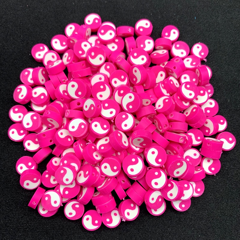 30 Pcs/Pack 10mm Polimer Tanah Liat Warna Yin Yang Ikan Bagua Tai Chi Gambar Manik-manik