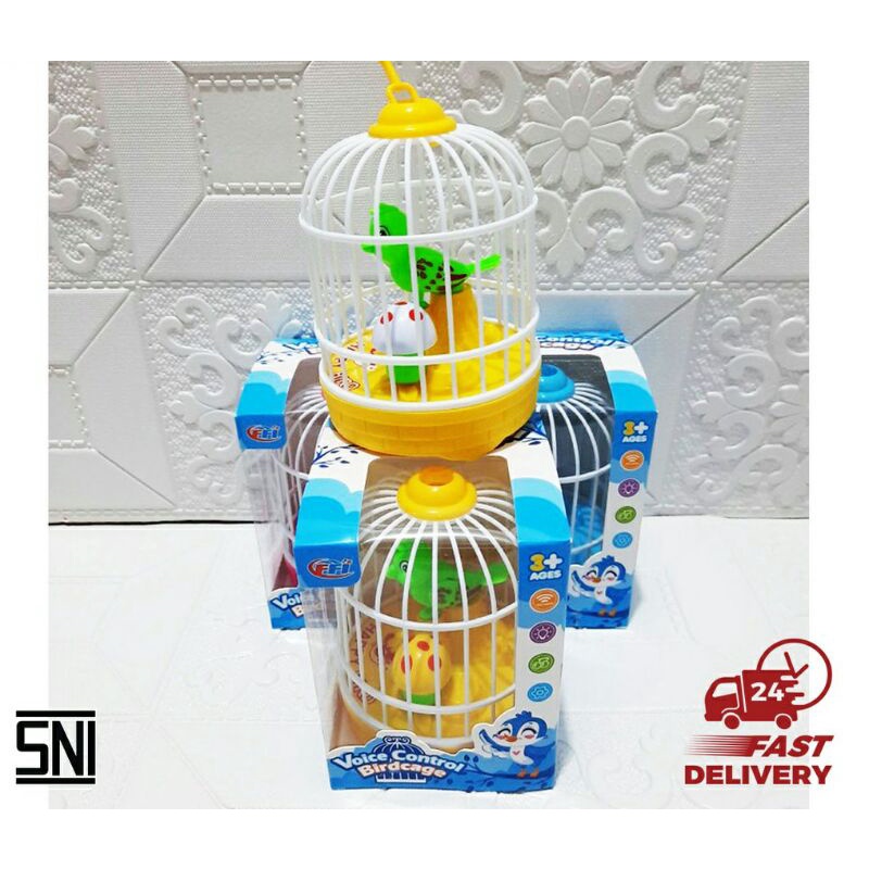 Mainan Burung Sangkar Burung Berkicau ADA LAGU ADA MUSIK ADA LAMPU Love Bird Voice Control Birdcage