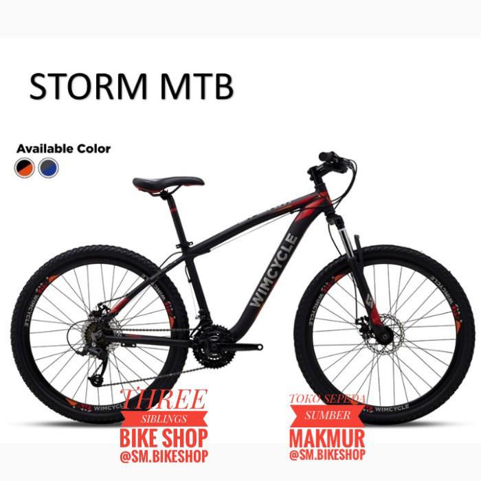 MTB WIM CYCLE STORM 27.5 INCH WARNA BLACK RED BEST SELLER