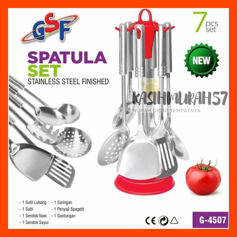 SPATULA SET GSF 7PCS / SPATULA GSF + WADAH GANTUNGAN / GSF 4406 / GSF4406 / GSF-4406 / GSF G-4406 / 