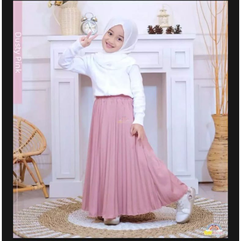 Ainahijab ROK PLISKET ANAK SD  PANJANG 65CM