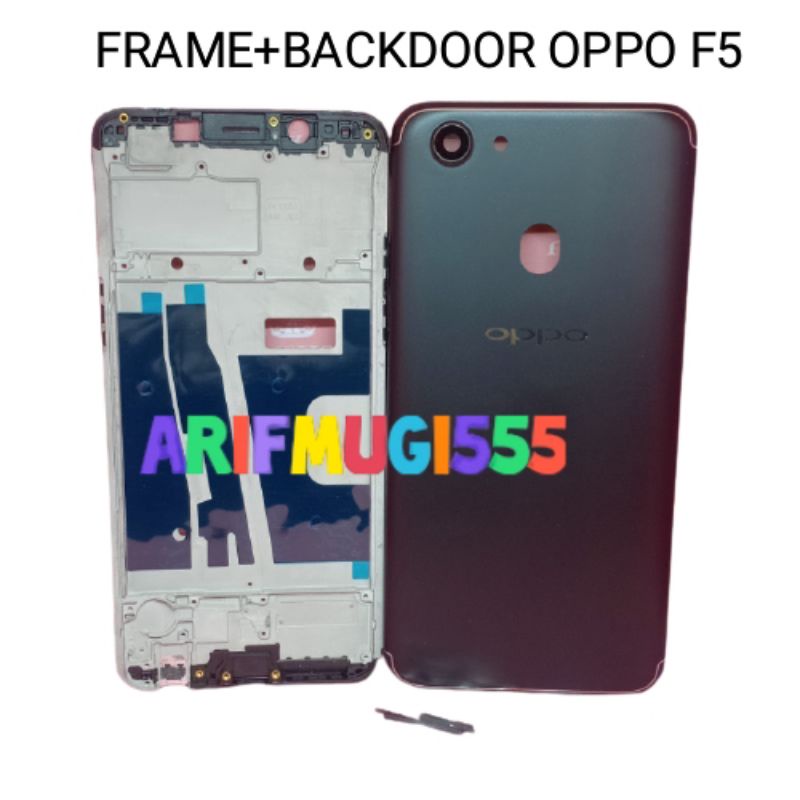 Fullset Tulang Tengah Lcd+Backdoor Kesing Casing Housing Oppo F5 Original