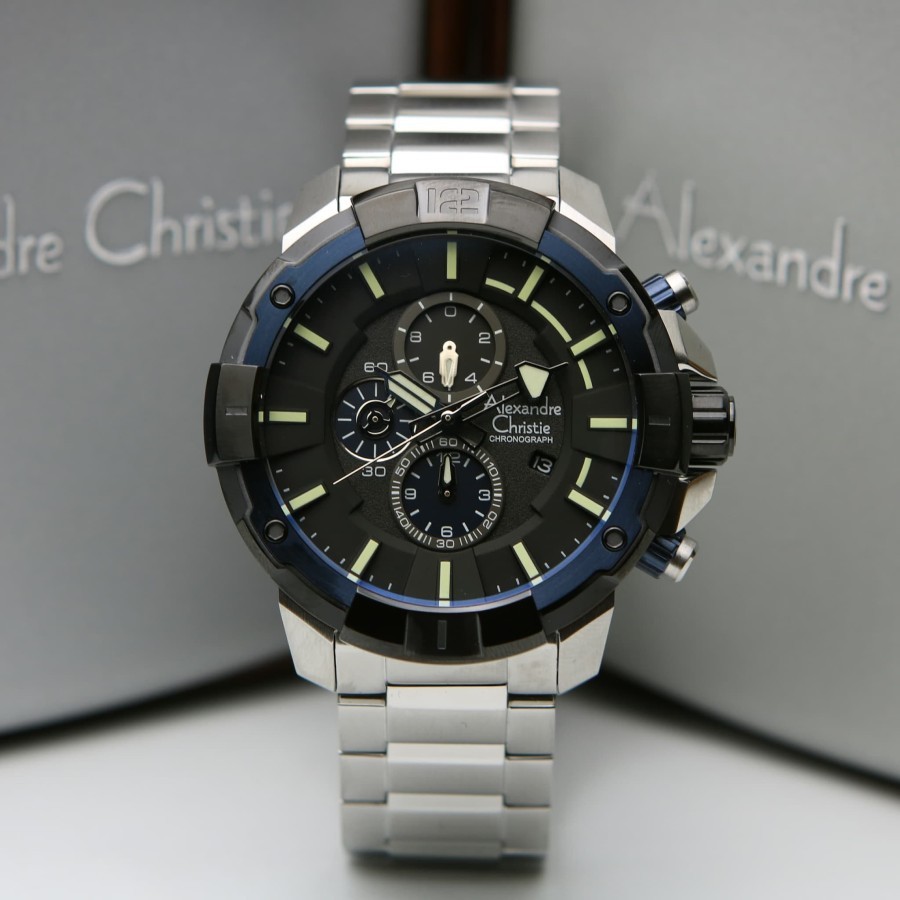 ALEXANDRE CHRISTIE AC 6551 SILVER BLACK BLUE NIGHT VISION. ORIGINAL