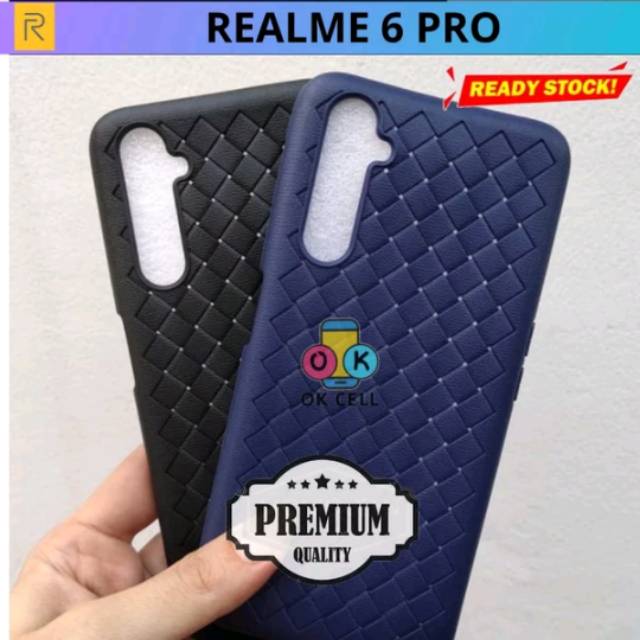 Case Realme 6 Pro Softcase Woven-Soft Case Pattern Realmi 6pro Silicon Slim Fit Leather Premium