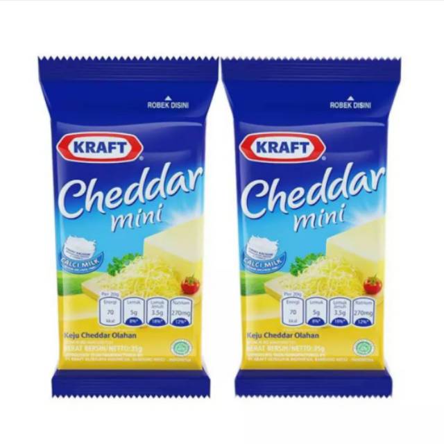 

KRAFT Cheddar Mini 35gr - Keju Cheddar Olahan Tinggi Kalsium