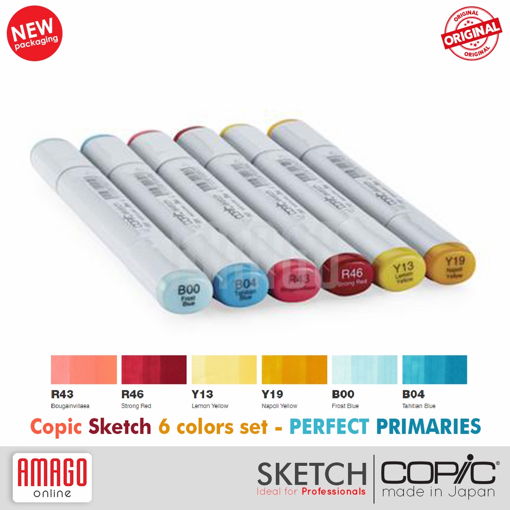 COPIC SKETCH MARKER - SET ISI 6 - PERFECT PRIMARIES - CSM/6PFP