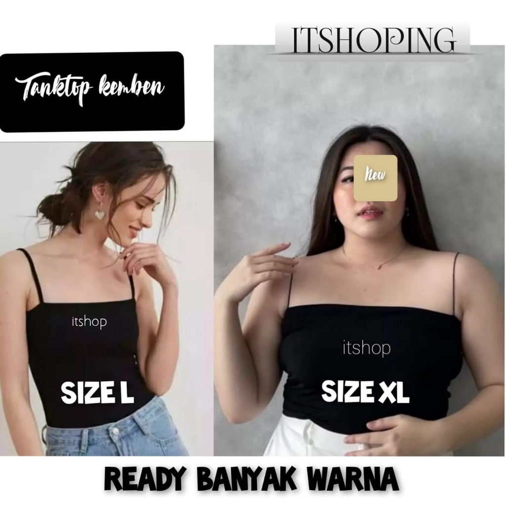 IVSHOP - Premium Tangtop Tali Wanita Jumbo Basic Korean Style Hits 2023 / Tanktop Kemben Size L Xl T