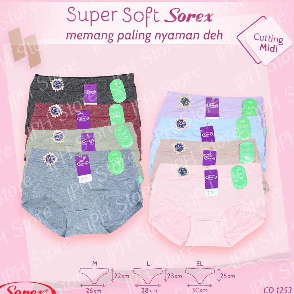 Celana Dalam / Underwear Wanita Sorex 1253 (Model Midi, Super Soft)