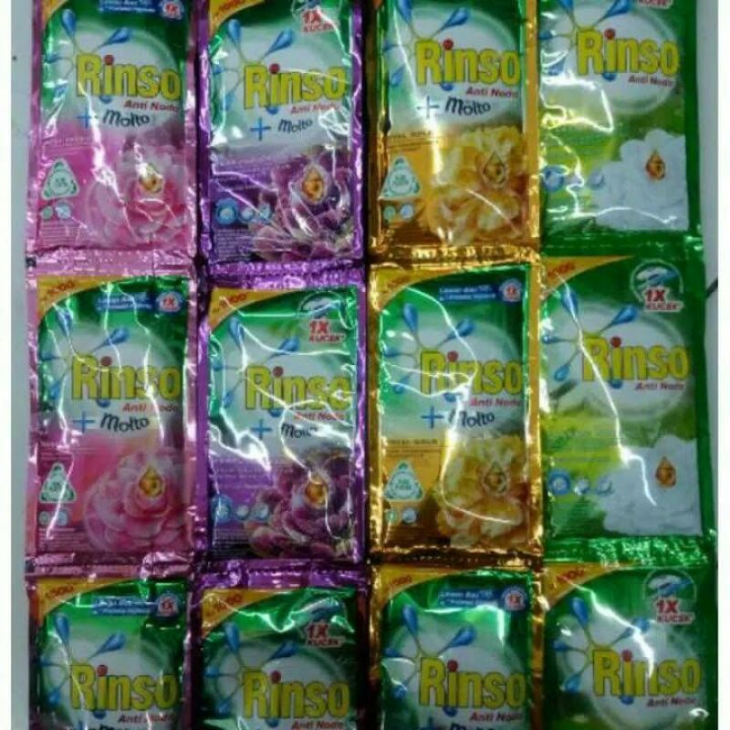 Rinso Molto Detergen cair 20 ml isi 12sachet