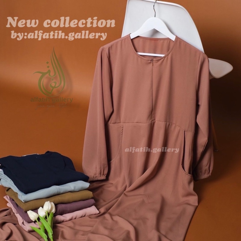 gamis polos simpel | dress muslim polos  | best seller alfatih-8