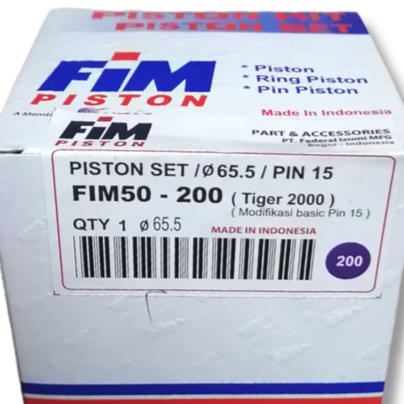 Piston seher kit tiger megapro gl pro neotech oversize 200 fim