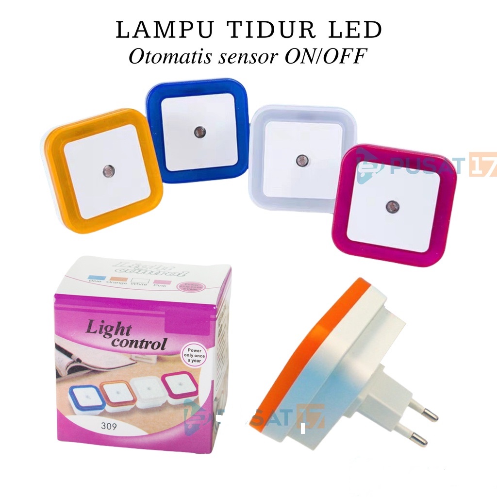 Lampu Tidur Sensor Night Kotak / Lampu Tidur LED Otomatis Sensor Colok Listrik Dinding Persegi Dekorasi Ruangan Night Lampu viral