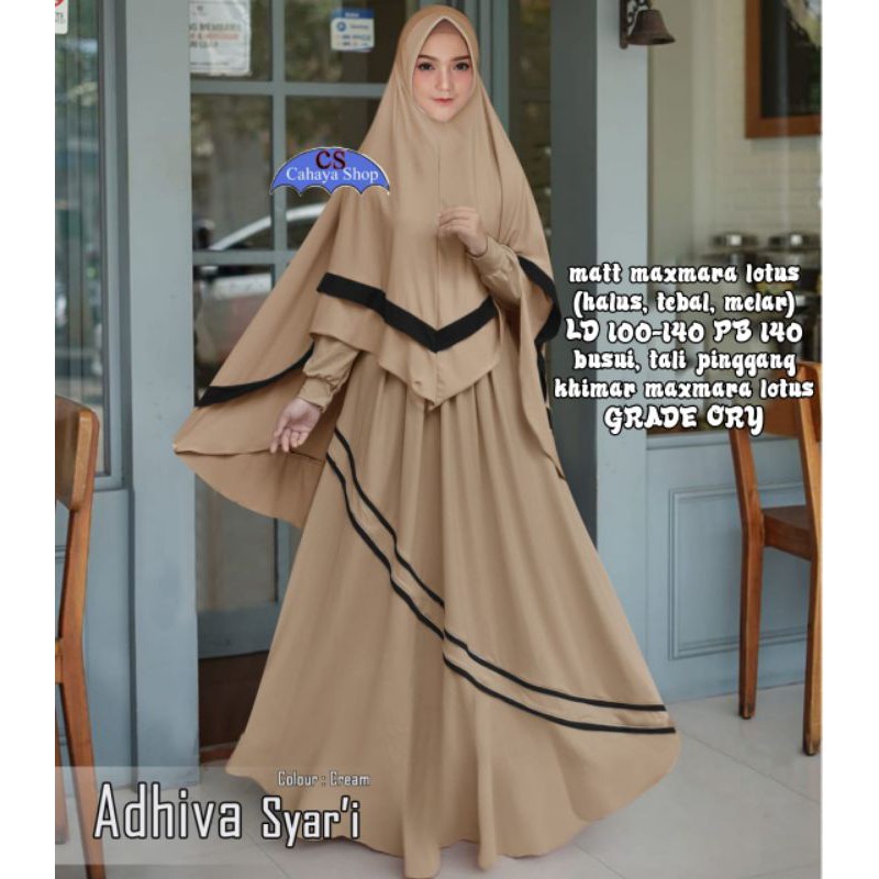 GAMIS SYAR'I MOTIF JUMBO BIGSIZE MAXMARA LD 100-140/ ADHIVA SYAR'I FASHION HQ /BISA COD