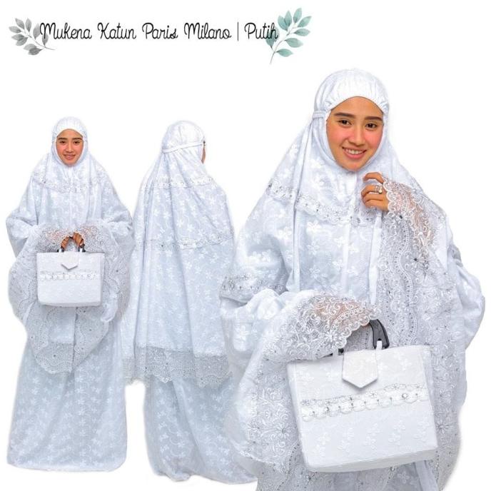 Mukena Katun Paris Milano Putih