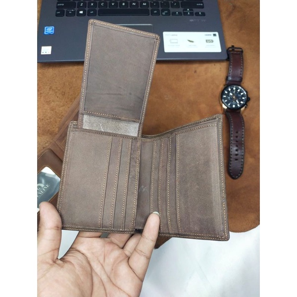 Dompet kulit asli pria Kiickerss full kulit sapi asli crazy horse 100% Original