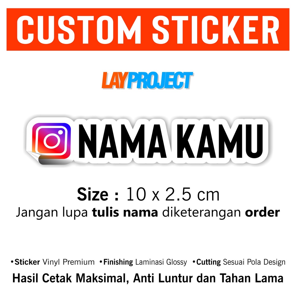 

Custom Sticker Vinyl Stiker Nama Sosmed LAY PROJECT