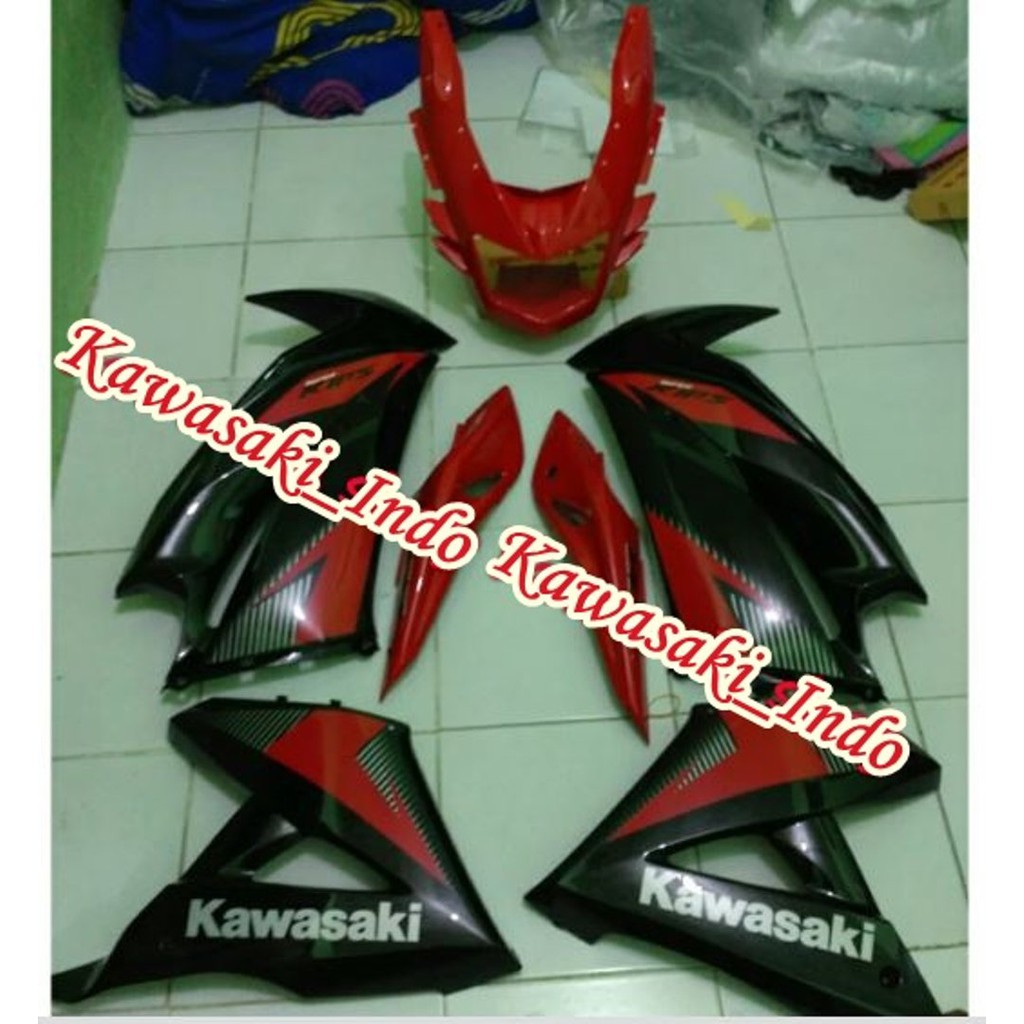Fairing Sayap Ninja Rr New Hitam List Merah Full Set Original Kawasaki Limited