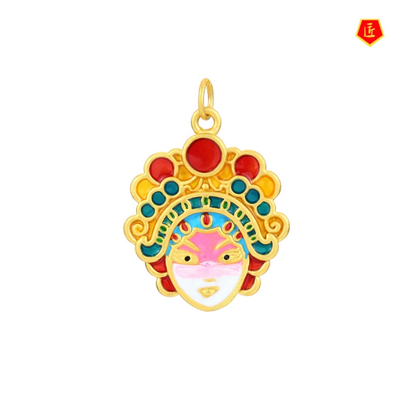 [Ready Stock]Chinese Peking Opera Facial Makeup Pendant Necklace Personality