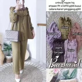 baju setelan milly set rayon//ONE SET MILLY SET RAYON CRINCLE //SETELAN RAYON WANITA TERBARU 2021 KE