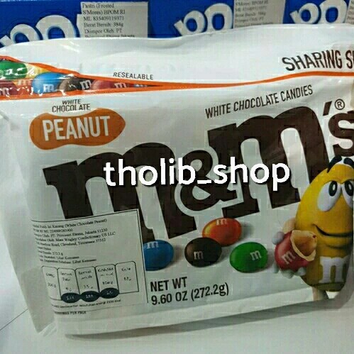 

m&m white chocolate peanut usa import milk chocolate 272.2 gr