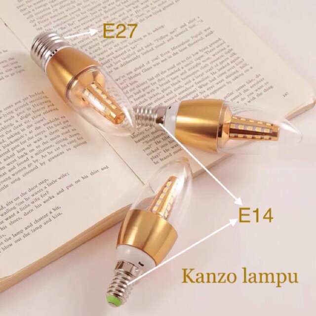 lampu candel LED bohlam CANDEL SMD 5watt E14 dan E27 putih kuning