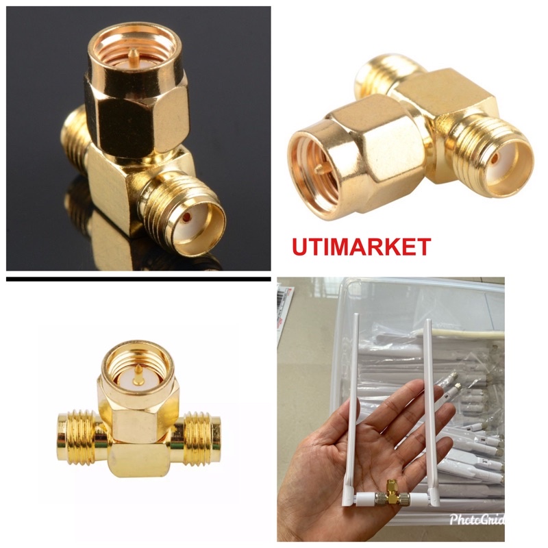 konektor antena Huawei pigtail sma male to dual female