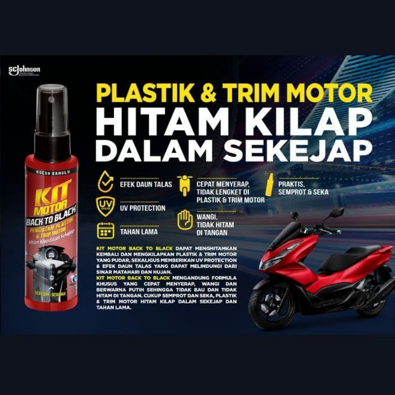 Kit Back To Balck 115 ml Penghitam / Menghitamkan Trim Mobil / Dek Dasboard Motor