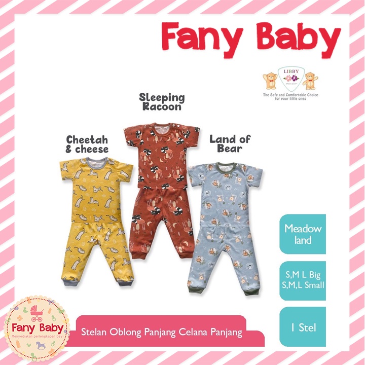 Libby Setelan Oblong Lengan Pendek Celana Panjang motif [ 2L - XXL ]