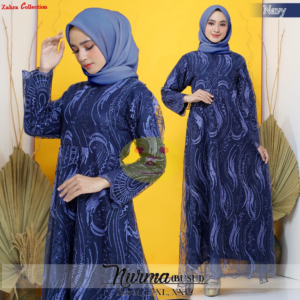 PROMO ABAYA TULLE MUTIARA BORDIR NURMA