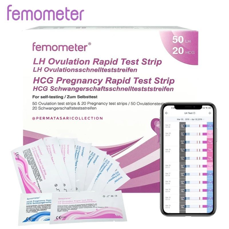 LH Ovulation Test Pack Strip Alat Tes Kesuburan Ovulasi HCG Ovutest Kehamilan Hamil Femometer