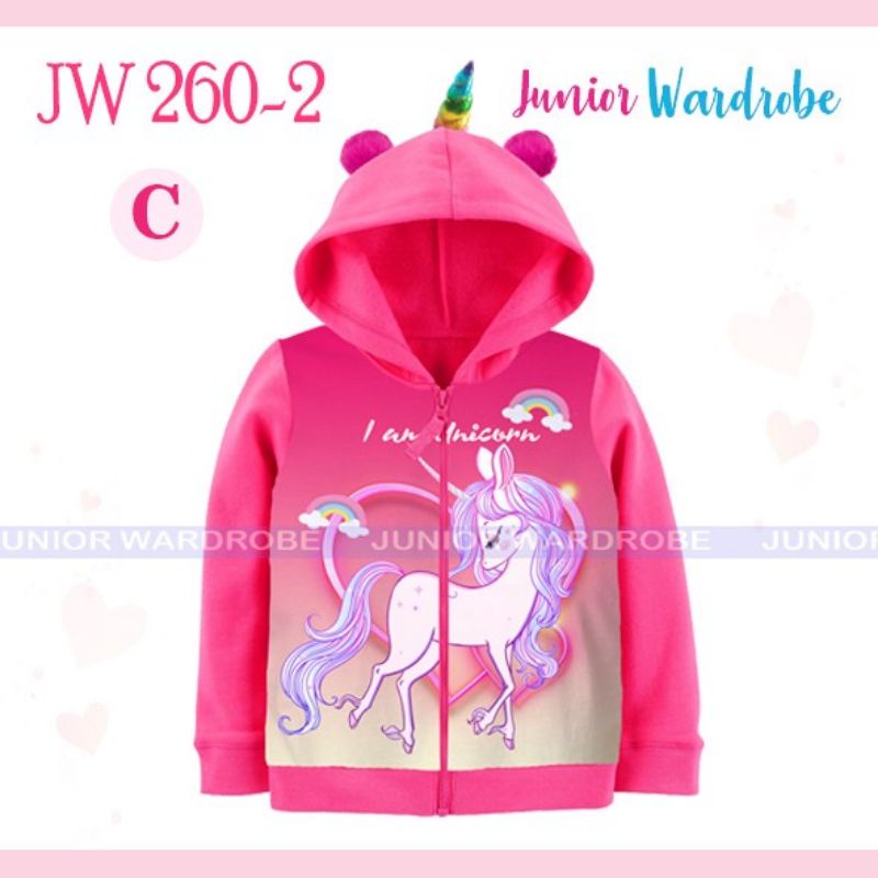 Jaket Anak Perempuan Cewek Girl Unicorn JW2602 Kids 2 3 4 5 6 7 Tahun